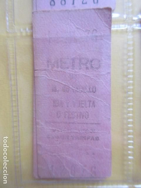 Coleccionismo Billetes de transporte: REFERENCIA REFMM01 - METRO MADRID - MODELO PARADA IDA VUELTA FESTIVO COLOR ROSA - M. DE VADILLO