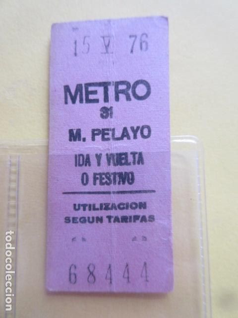 Coleccionismo Billetes de transporte: REFERENCIA REFMM01 - METRO MADRID - MODELO PARADA IDA VUELTA FESTIVO COLOR ROSA - M. PELAYO 31