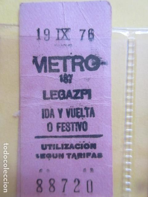 Coleccionismo Billetes de transporte: REFERENCIA REFMM01 - METRO MADRID - MODELO PARADA IDA VUELTA FESTIVO COLOR ROSA - LEGAZPI 187?