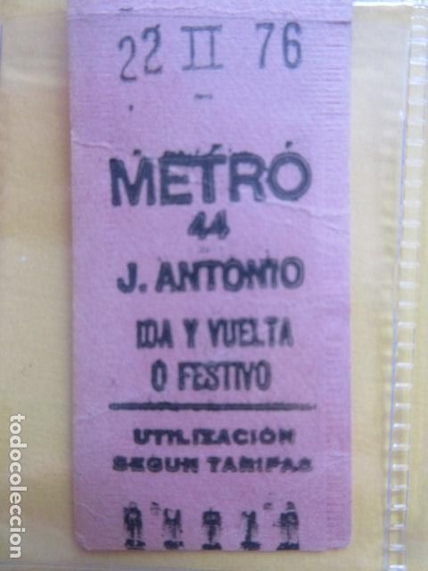 Coleccionismo Billetes de transporte: REFERENCIA REFMM01 - METRO MADRID - MODELO PARADA IDA VUELTA FESTIVO COLOR ROSA - J. ANTONIO 44