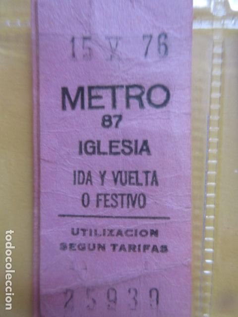 Coleccionismo Billetes de transporte: REFERENCIA REFMM01 - METRO MADRID - MODELO PARADA IDA VUELTA FESTIVO COLOR ROSA - IGLESIA 87