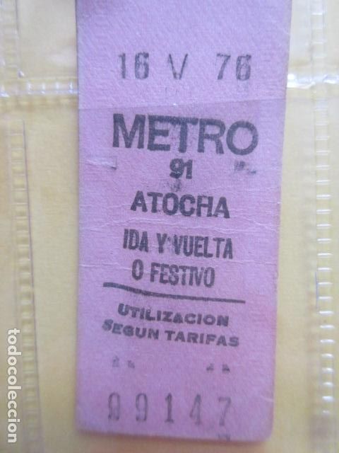 Coleccionismo Billetes de transporte: REFERENCIA REFMM01 - METRO MADRID - MODELO PARADA IDA VUELTA FESTIVO COLOR ROSA - ATOCHA 91 EN BLANC