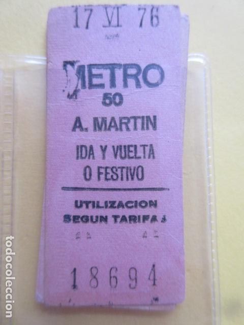 Coleccionismo Billetes de transporte: REFERENCIA REFMM01 - METRO MADRID - MODELO PARADA IDA VUELTA FESTIVO COLOR ROSA - A. MARTIN 50 BLANC