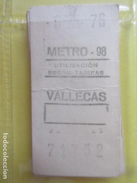 Coleccionismo Billetes de transporte: REFERENCIA REFMM01 - METRO MADRID - MODELO PARADA RECUADRO COLOR BLANCO - VALLECAS 98