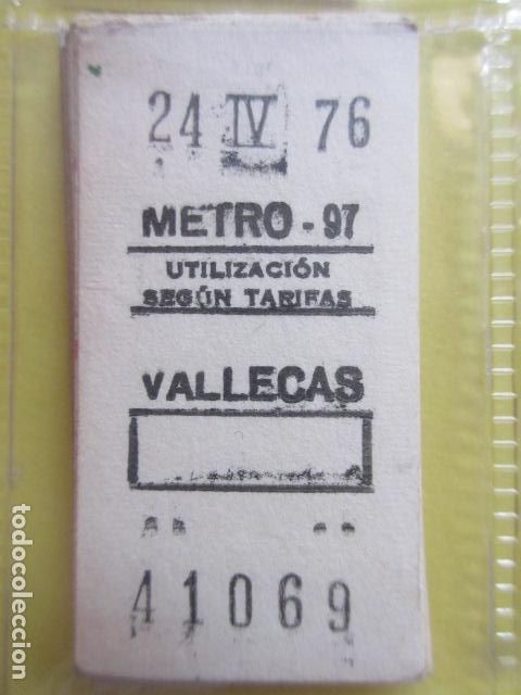 Coleccionismo Billetes de transporte: REFERENCIA REFMM01 - METRO MADRID - MODELO PARADA RECUADRO COLOR BLANCO - VALLECAS 97