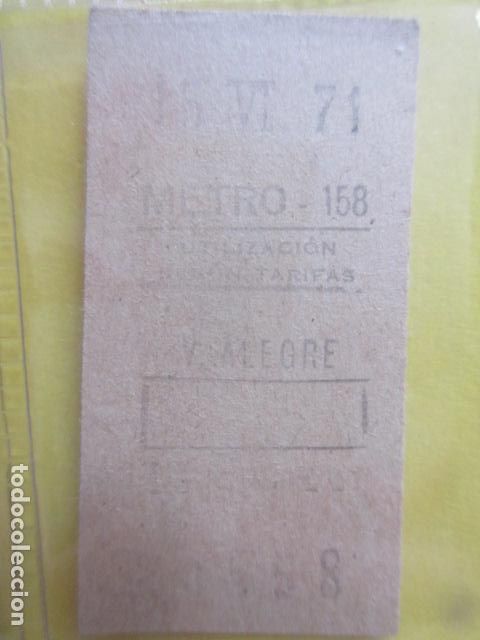 Coleccionismo Billetes de transporte: REFERENCIA REFMM01 - METRO MADRID - MODELO PARADA RECUADRO COLOR BLANCO - V. ALEGRE 158