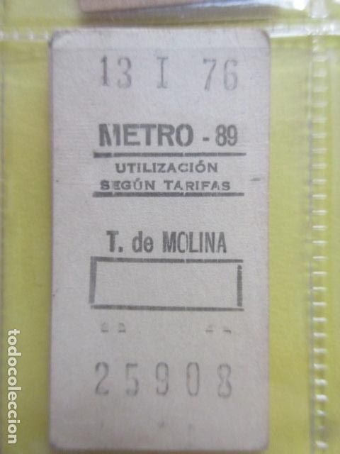 Coleccionismo Billetes de transporte: REFERENCIA REFMM01 - METRO MADRID - MODELO PARADA RECUADRO COLOR BLANCO - T. DE MOLINA 89