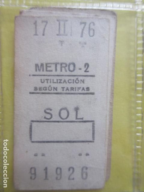 Coleccionismo Billetes de transporte: REFERENCIA REFMM01 - METRO MADRID - MODELO PARADA RECUADRO COLOR BLANCO - SOL 2