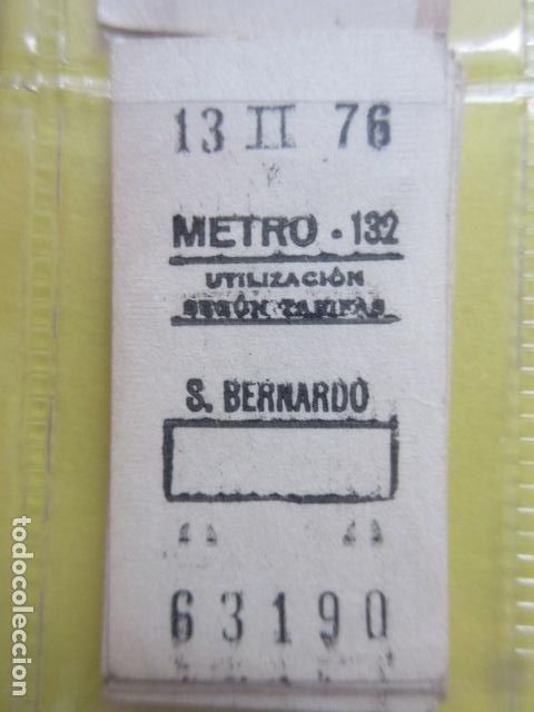 Coleccionismo Billetes de transporte: REFERENCIA REFMM01 - METRO MADRID - MODELO PARADA RECUADRO COLOR BLANCO - S. BERNARDO 132