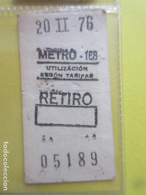 Coleccionismo Billetes de transporte: REFERENCIA REFMM01 - METRO MADRID - MODELO PARADA RECUADRO COLOR BLANCO - RETIRO 168