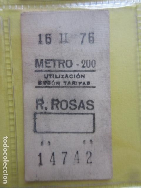 Coleccionismo Billetes de transporte: REFERENCIA REFMM01 - METRO MADRID - MODELO PARADA RECUADRO COLOR BLANCO - R. ROSAS 200