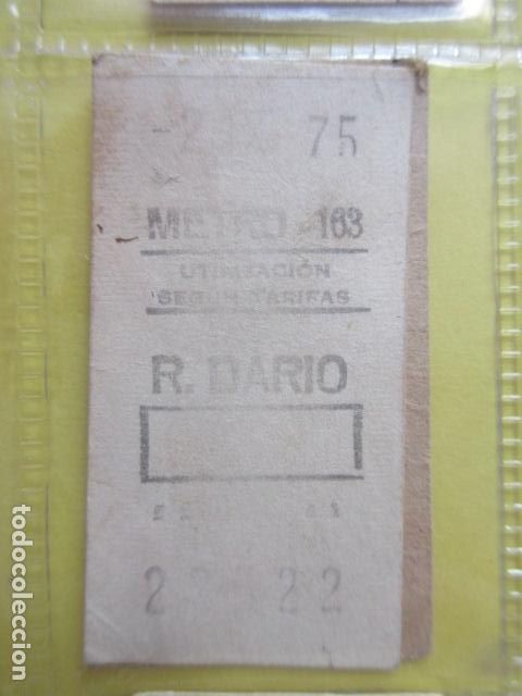 Coleccionismo Billetes de transporte: REFERENCIA REFMM01 - METRO MADRID - MODELO PARADA RECUADRO COLOR BLANCO - R. DARIO 163