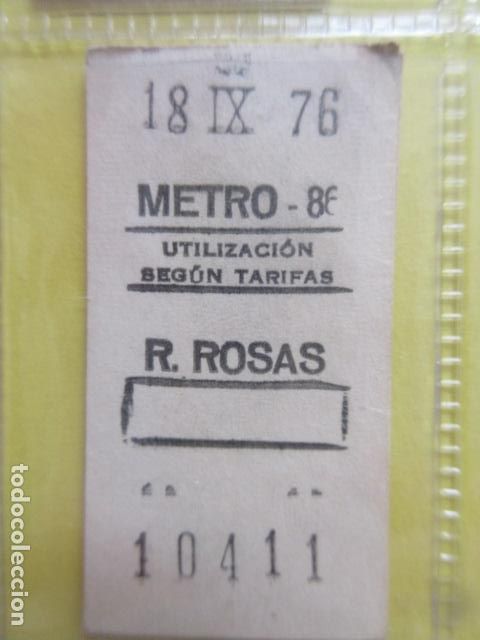 Coleccionismo Billetes de transporte: REFERENCIA REFMM01 - METRO MADRID - MODELO PARADA RECUADRO COLOR BLANCO - R. ROSAS 86