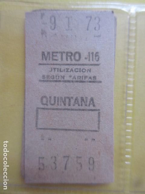 Coleccionismo Billetes de transporte: REFERENCIA REFMM01 - METRO MADRID - MODELO PARADA RECUADRO COLOR BLANCO - QUINTANA 115
