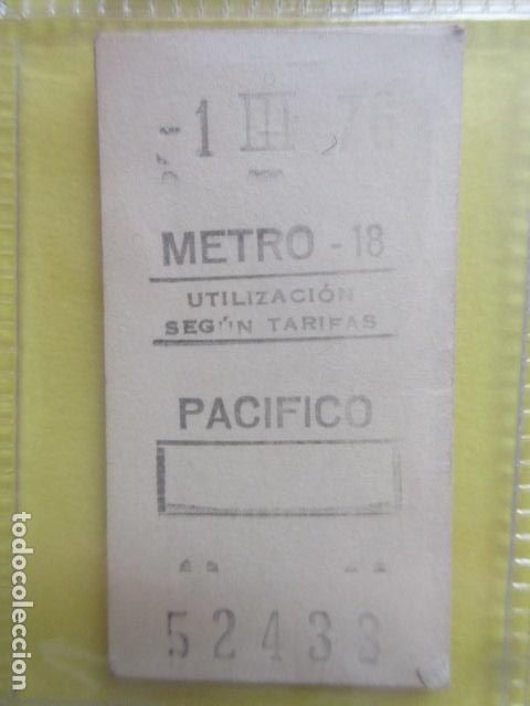 Coleccionismo Billetes de transporte: REFERENCIA REFMM01 - METRO MADRID - MODELO PARADA RECUADRO COLOR BLANCO - PACIFICO 18