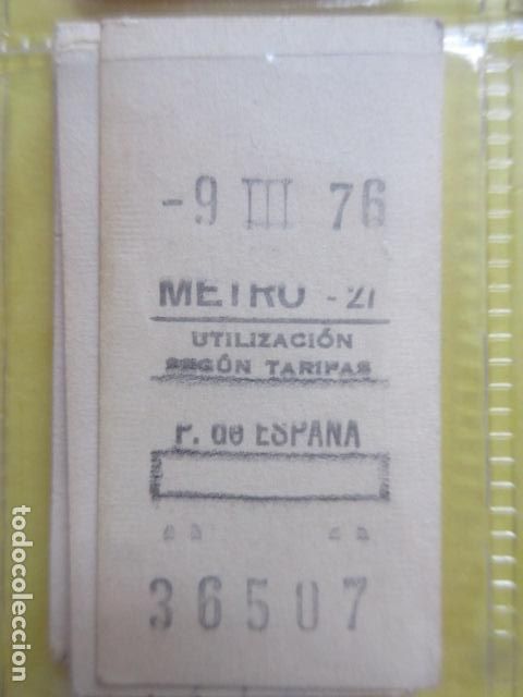Coleccionismo Billetes de transporte: REFERENCIA REFMM01 - METRO MADRID - MODELO PARADA RECUADRO COLOR BLANCO - P. DE ESPA&Ntilde;A 27