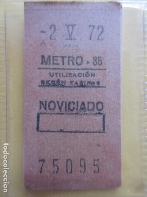 Coleccionismo Billetes de transporte: REFERENCIA REFMM01 - METRO MADRID - MODELO PARADA RECUADRO COLOR BLANCO - NOVICIADO 35