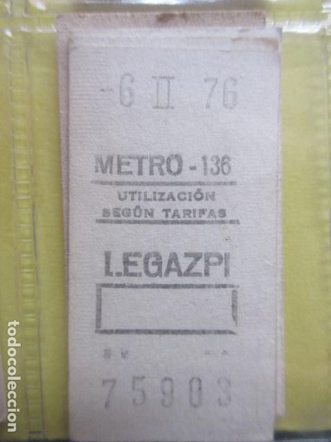 Coleccionismo Billetes de transporte: REFERENCIA REFMM01 - METRO MADRID - MODELO PARADA RECUADRO COLOR BLANCO - LEGAZPI 136