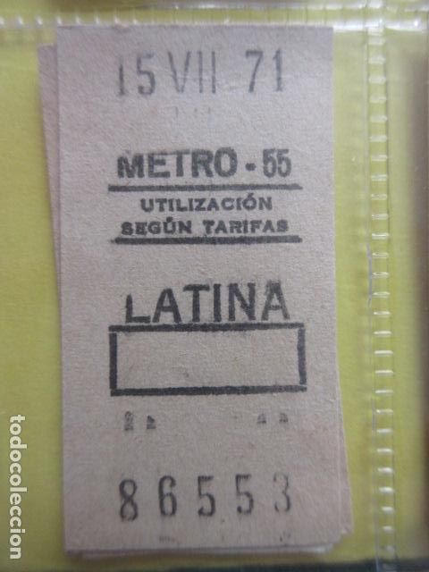 Coleccionismo Billetes de transporte: REFERENCIA REFMM01 - METRO MADRID - MODELO PARADA RECUADRO COLOR BLANCO - LATINA 55