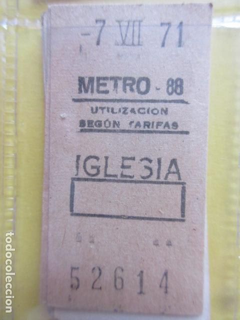Coleccionismo Billetes de transporte: REFERENCIA REFMM01 - METRO MADRID - MODELO PARADA RECUADRO COLOR BLANCO - IGLESIA 88