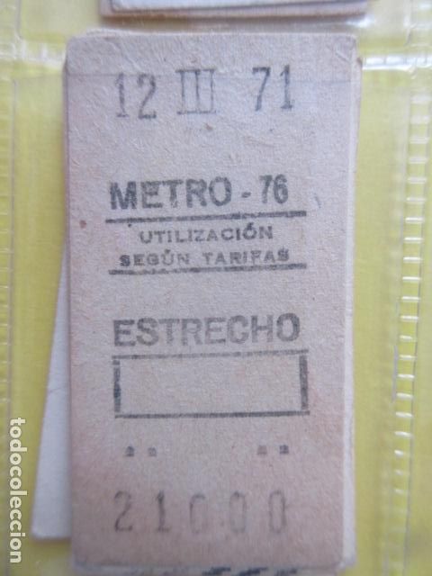 Coleccionismo Billetes de transporte: REFERENCIA REFMM01 - METRO MADRID - MODELO PARADA RECUADRO COLOR BLANCO - ESTRECHO 76