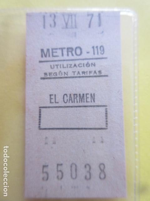Coleccionismo Billetes de transporte: REFERENCIA REFMM01 - METRO MADRID - MODELO PARADA RECUADRO COLOR BLANCO - EL CARMEN 119