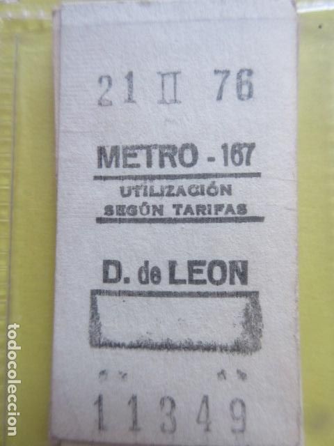 Coleccionismo Billetes de transporte: REFERENCIA REFMM01 - METRO MADRID - MODELO PARADA RECUADRO COLOR BLANCO - D. DE LEON 167