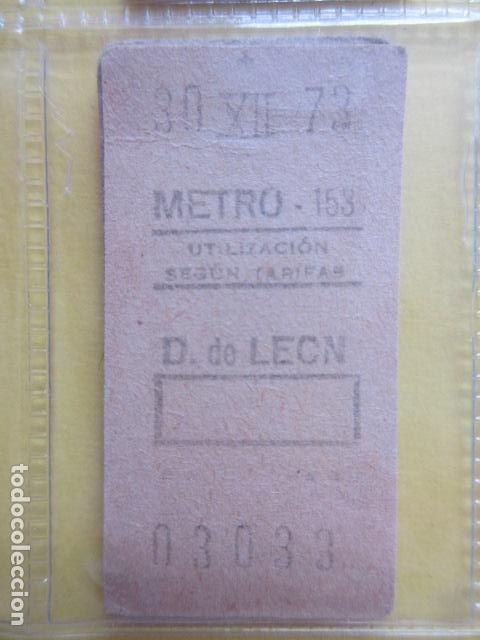 Coleccionismo Billetes de transporte: REFERENCIA REFMM01 - METRO MADRID - MODELO PARADA RECUADRO COLOR BLANCO - D. DE LEON 153