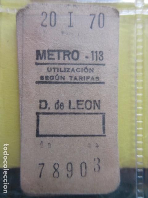 Coleccionismo Billetes de transporte: REFERENCIA REFMM01 - METRO MADRID - MODELO PARADA RECUADRO COLOR BLANCO - D. DE LEON 113