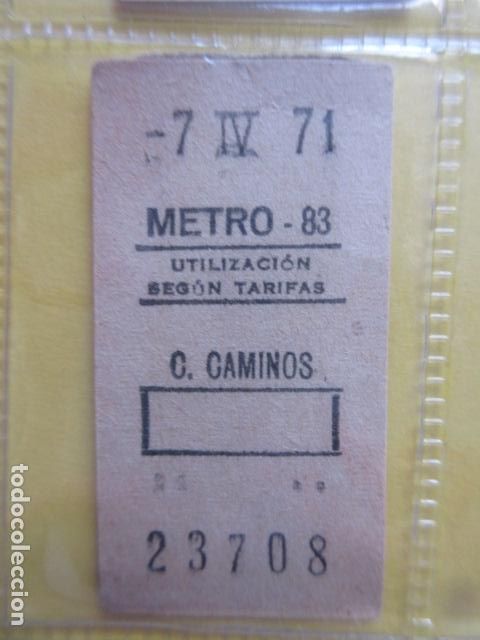 Collectionnisme Billets de transport: REFERENCIA REFMM01 - METRO MADRID - MODELO PARADA RECUADRO COLOR BLANCO - C. CAMINOS 83