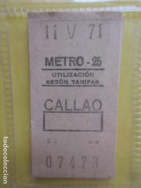 Coleccionismo Billetes de transporte: REFERENCIA REFMM01 - METRO MADRID - MODELO PARADA RECUADRO COLOR BLANCO - CALLAO 25