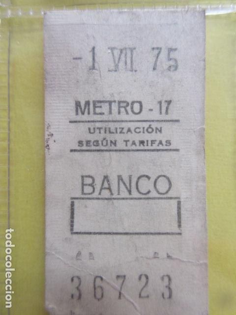 Coleccionismo Billetes de transporte: REFERENCIA REFMM01 - METRO MADRID - MODELO PARADA RECUADRO COLOR BLANCO - BANCO 17