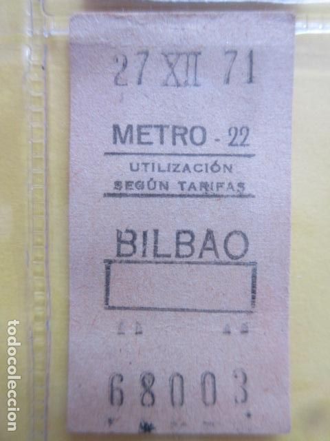 Collectionnisme Billets de transport: REFERENCIA REFMM01 - METRO MADRID - MODELO PARADA RECUADRO COLOR BLANCO - BILBAO 22