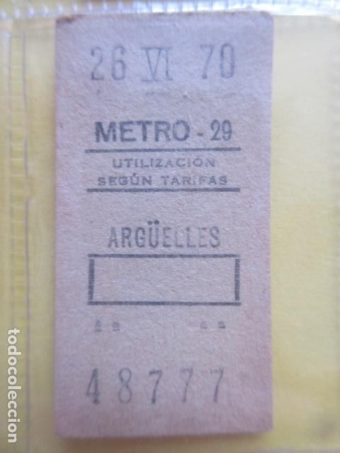 Coleccionismo Billetes de transporte: REFERENCIA REFMM01 - METRO MADRID - MODELO PARADA RECUADRO COLOR BLANCO - ARGUELLES 29