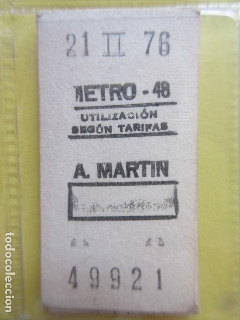 Coleccionismo Billetes de transporte: REFERENCIA REFMM01 - METRO MADRID - MODELO PARADA RECUADRO COLOR BLANCO - A. MARTIN 48