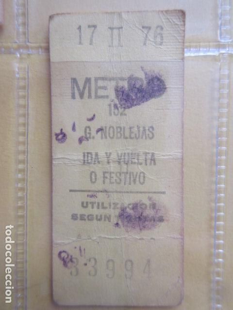 Collectionnisme Billets de transport: REFERENCIA REFMM01 METRO MADRID - MODELO PARADA IDA VUELTA FESTIVO COLOR AMARILLO - G. NOBLEJAS 152