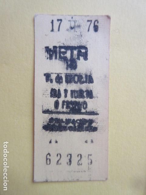 Collectionnisme Billets de transport: REFERENCIA REFMM01 METRO MADRID - MODELO PARADA IDA VUELTA FESTIVO COLOR AMARILLO - T. DE MOLINA