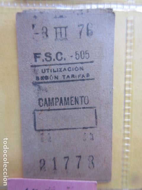 Coleccionismo Billetes de transporte: REFERENCIA REFMM01 METRO MADRID - F.S.C. CAMPAMENTO - VERDE - CAMPAMENTO 505