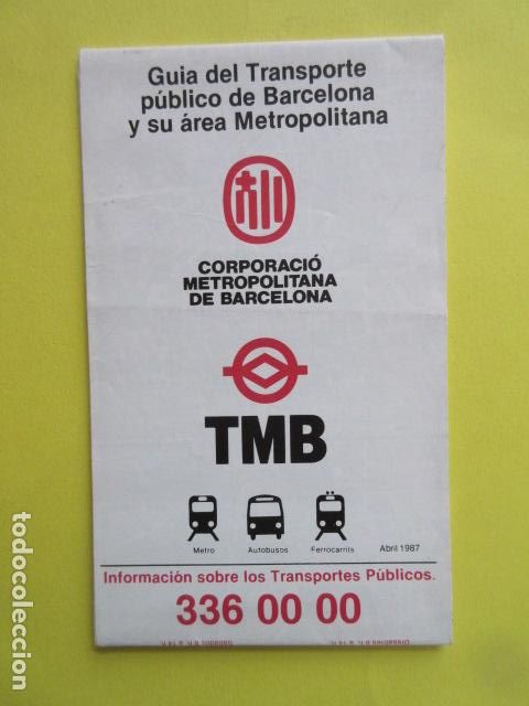 Colecionismos Bilhetes de Transporte: PLANO AUTOBUSES METRO BARCELONA TRANSPORTE ABRIL 1987