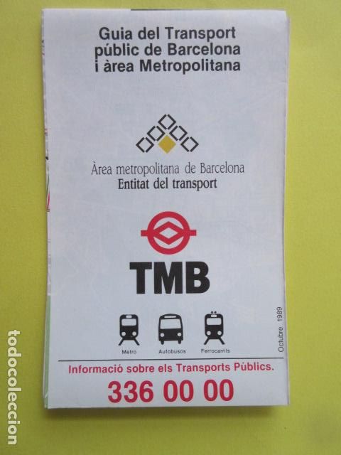 Collectables Transport Tickets: PLANO AUTOBUSES METRO BARCELONA TRANSPORTE OCTUBRE 1989