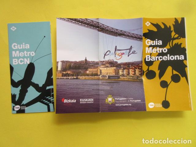 Collectables Transport Tickets: PLANO METRO DE BARCELONA marzo 2019 08/2017 - PUBLICIDAD PORTUGALETA BILBAO TRANSBORDADOR