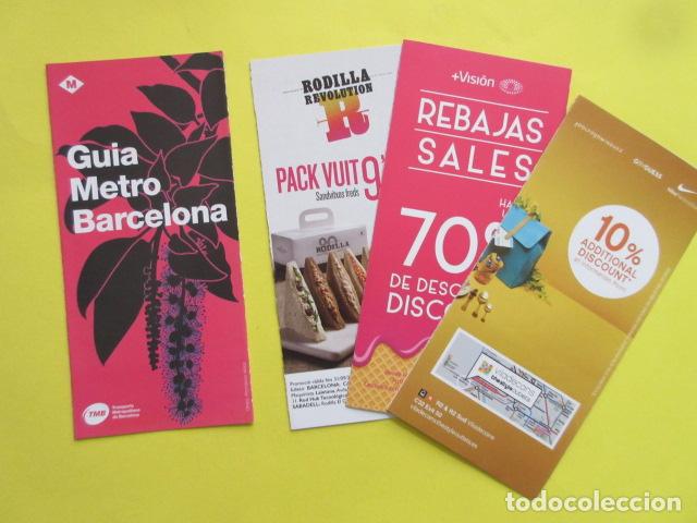 Collectables Transport Tickets: LOTE 4 PLANO METRO BARCELONA EDICION 06/2019 DIFERENTES PUBLIDAD VER LOGOS