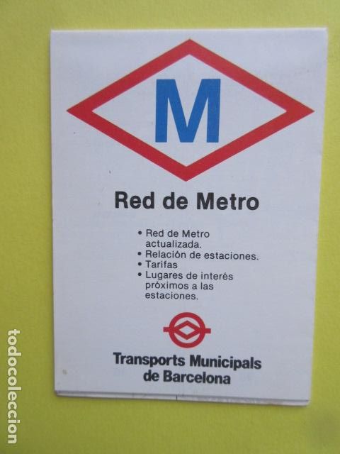 Collectables Transport Tickets: PLANO METRO BARCELONA ANTIGUO SIN FECHA VER LOGOS