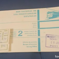 Coleccionismo Billetes de transporte: BILLETE DE FERROCARRIL PORT-BOU (FRANCIA) A ALICANTE AÑOS 70. Lote 234012825
