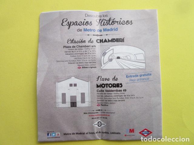 Collectionnisme Billets de transport: PLANO METRO MADRID - PUBLICIDAD APP METRO ESTACION CHAMBERI - EDICION SI FECHA