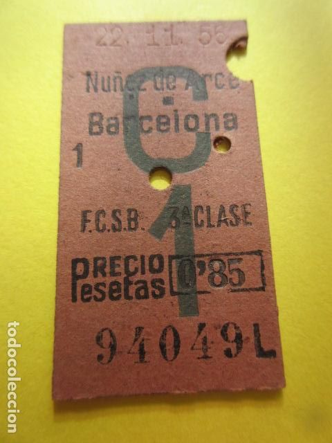 Coleccionismo Billetes de transporte: BILLETE EDMONSON CAPICUA 94049 - FERROCARRILES GENERALITAT CATALANES SARRIA BARCELONA