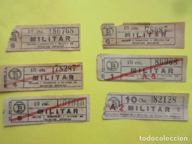 Collectables Transport Tickets: CAPICUA 01010 78287 86768 86968 82128 78687 TRANVIAS DE BARCELONA T.B. MILITAR TODOS DIFERENTES TRAY