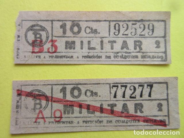 Collectables Transport Tickets: CAPICUA 92529 77277 TRANVIAS DE BARCELONA T.B. MILITAR TODOS DIFERENTES IDA Y VUELTA