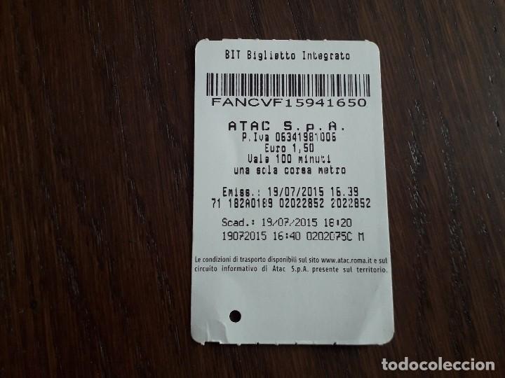 Collectionnisme Billets de transport: ticket billete de transporte, bit biglietto integrato, a&ntilde;o 2015. Italia.