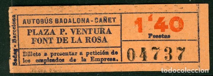 Collectionnisme Billets de transport: BILLETE DE AOTOBUS DE BADALONA A CA&Ntilde;ET